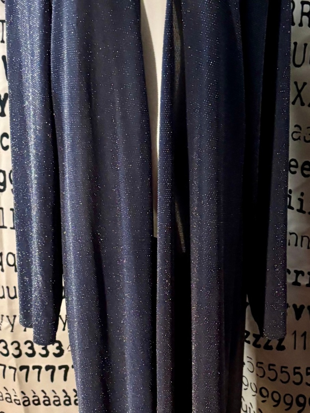 Boohoo Women's Blue Sparkly Duster